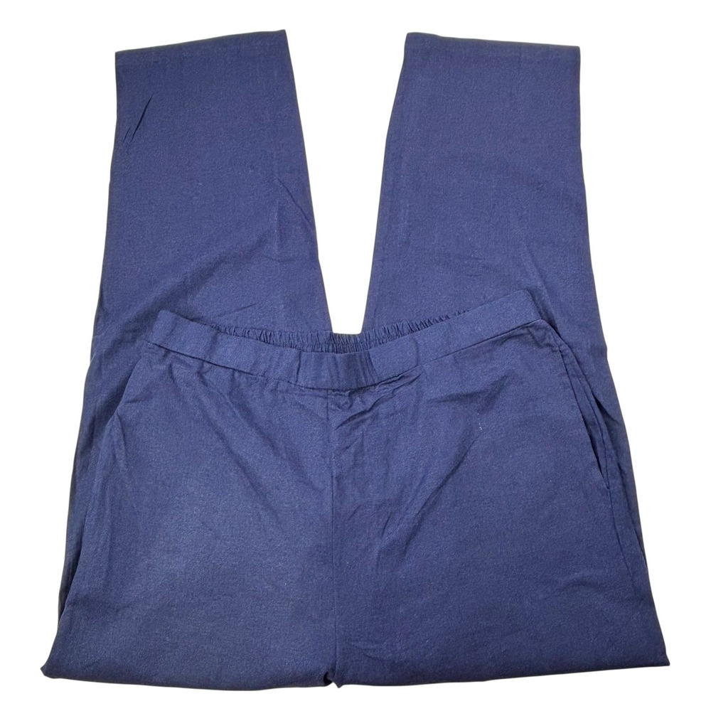 Woman Within 20W Tall Womens Blue Linen Blend‎ Elastic Waist Pull On Pants NWOT - Picture 4 of 13